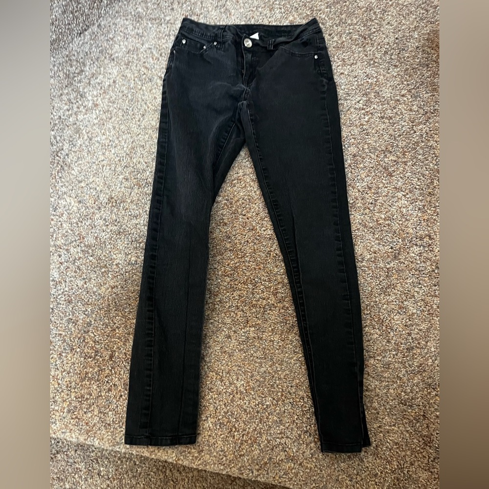 ⭐️EUC - Justice - Black Super Skinny Simply Low Denim Jeans - Girls Size 14S